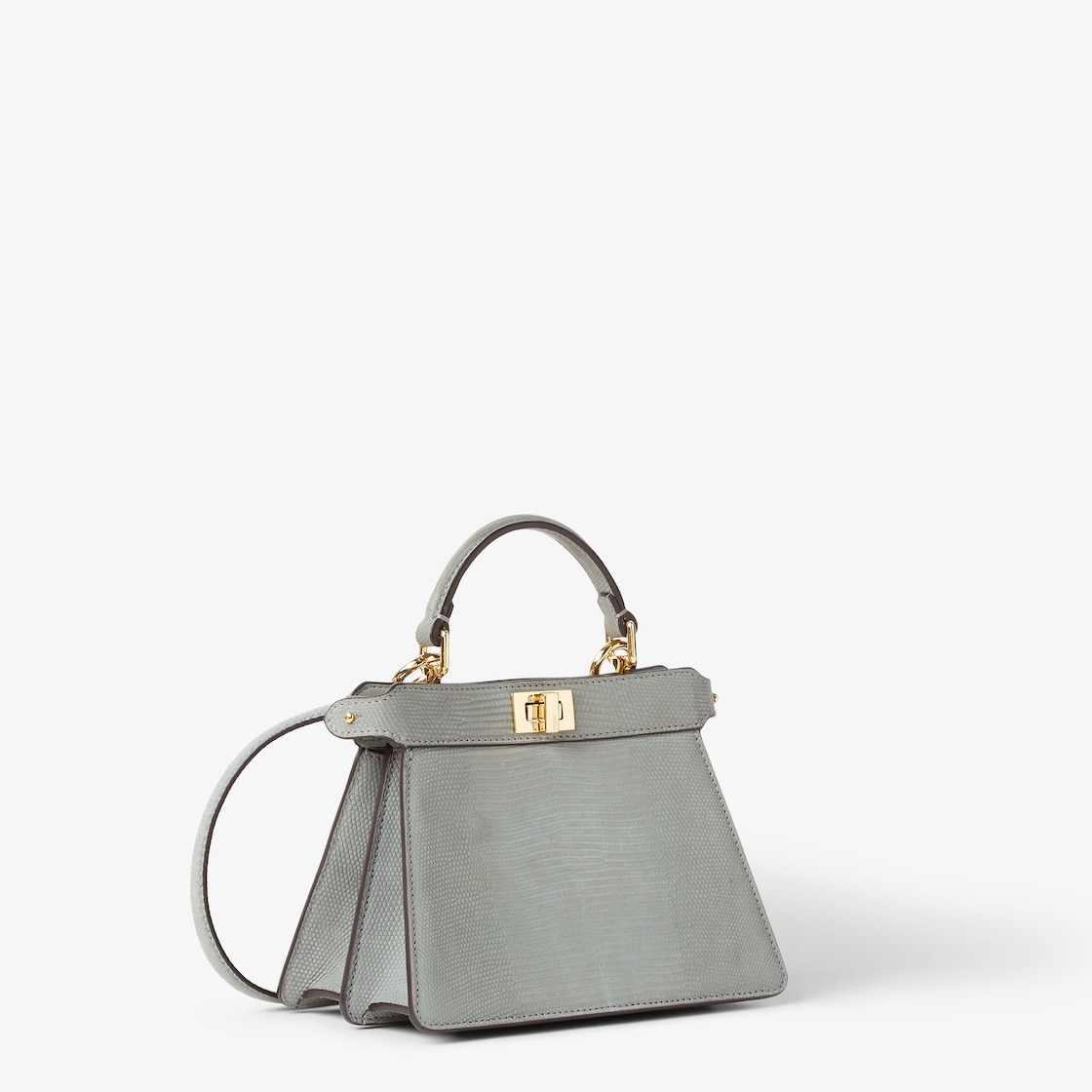 FENDI Peekaboo ISeeU Petite Matcha green nubuck lizard bag - Image 5